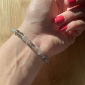 lithothérapie, pierres fines, pierres naturelles, bien-entre, bijoux, fait main, Bracelet Lou - Pierre de Lune Grise 6mm