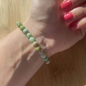 lithothérapie, pierres fines, pierres naturelles, bien-entre, bijoux, fait main, Bracelet Lou - Turquoise de Mongolie 6mm