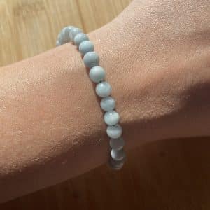 lithothérapie, pierres fines, pierres naturelles, bien-entre, bijoux, fait main, Bracelet Lou - Aigue Marine 6mm