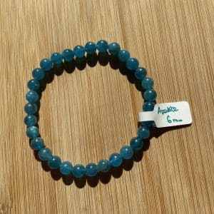 lithothérapie, pierres fines, pierres naturelles, bien-entre, bijoux, fait main, Bracelet Lou - Apatite 6mm