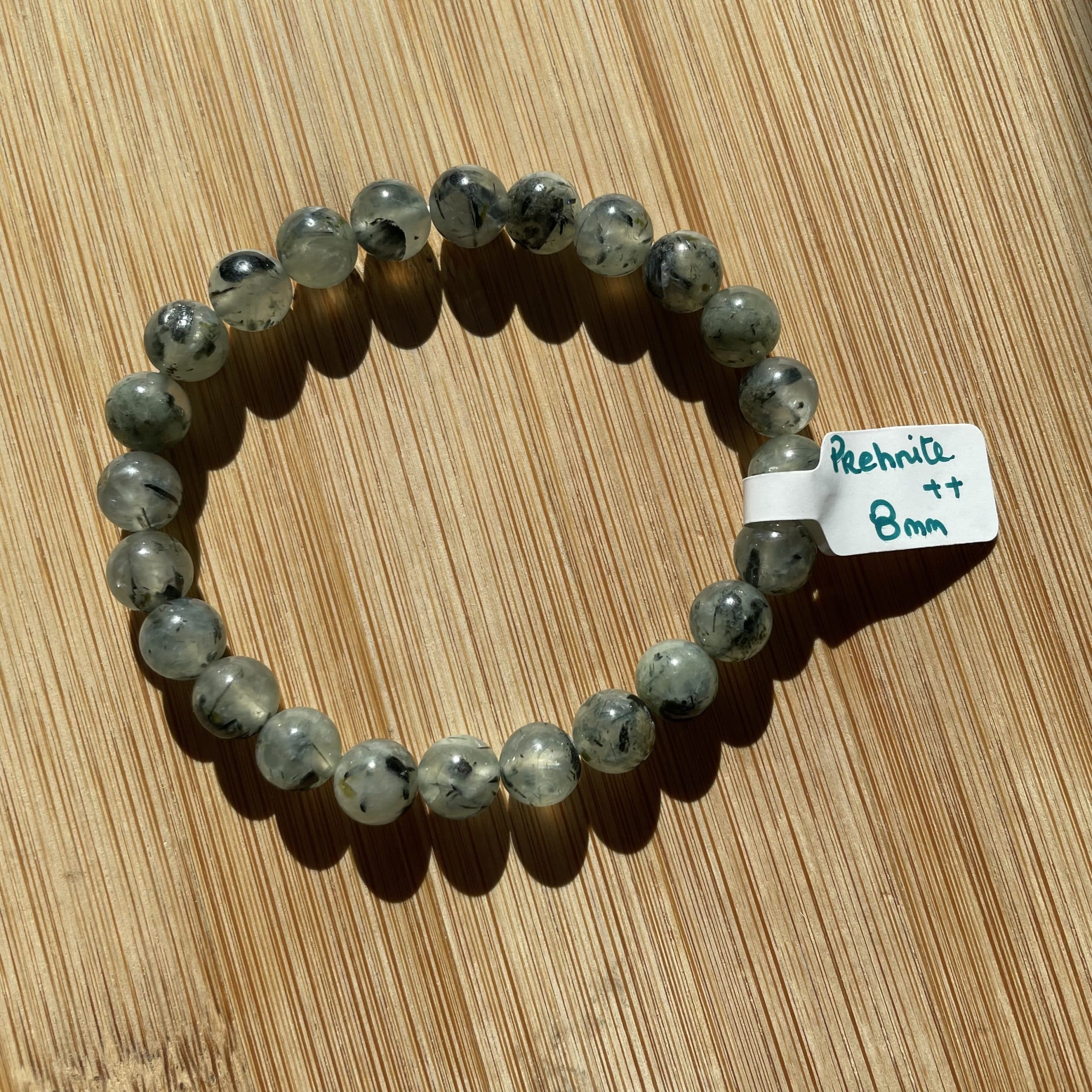 lithothérapie, pierres fines, pierres naturelles, bien-entre, bijoux, fait main, Bracelet Lou - Préhnite 8mm