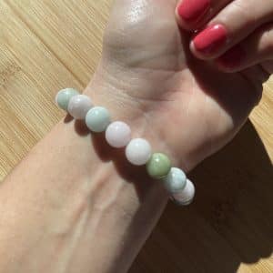 lithothérapie, pierres fines, pierres naturelles, bien-entre, bijoux, fait main, Bracelet Lou - Béryls 10mm
