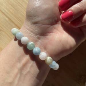 lithothérapie, pierres fines, pierres naturelles, bien-entre, bijoux, fait main, Bracelet Lou - Béryls 8mm