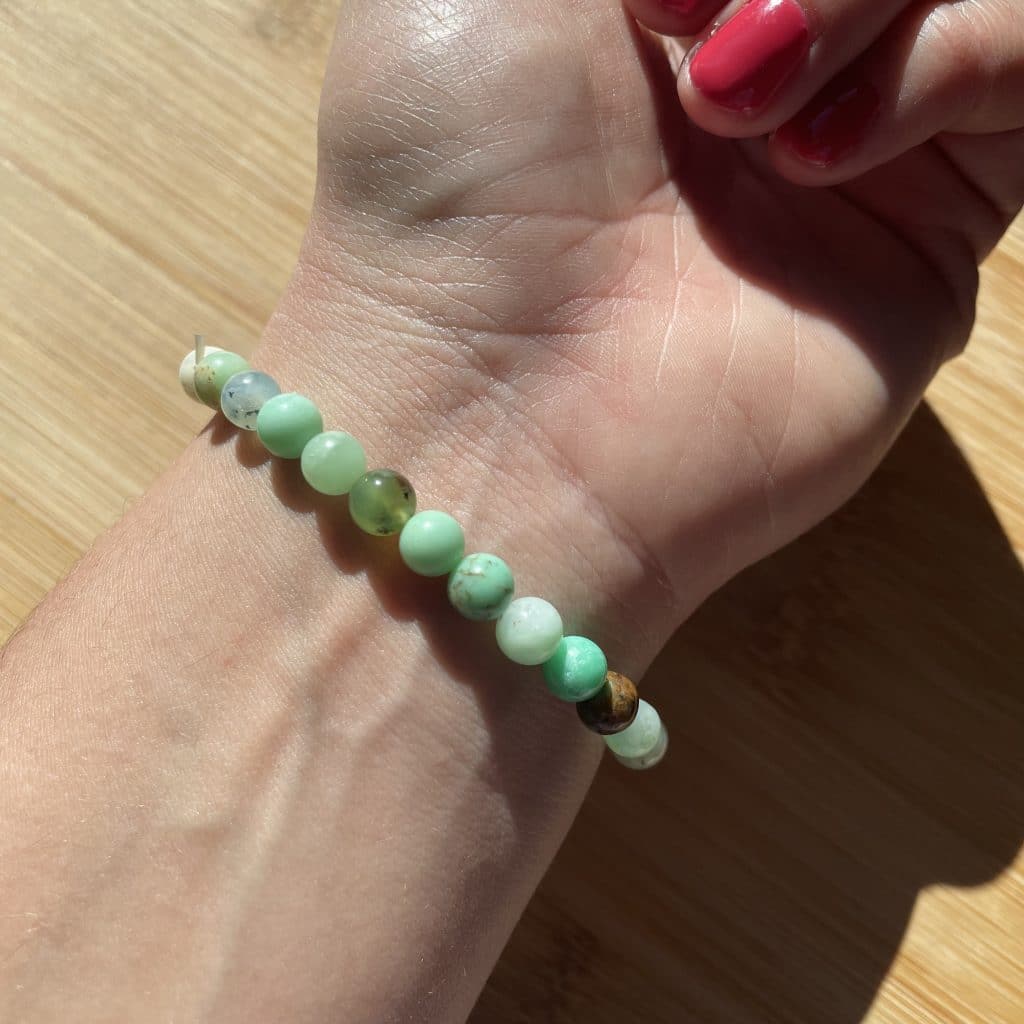 lithothérapie, pierres fines, pierres naturelles, bien-entre, bijoux, fait main, Bracelet Lou - Chrysoprase "A" 6mm