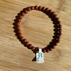 lithothérapie, pierres fines, pierres naturelles, bien-entre, bijoux, fait main, Bracelet Lou - Jaspe Rouge 6mm