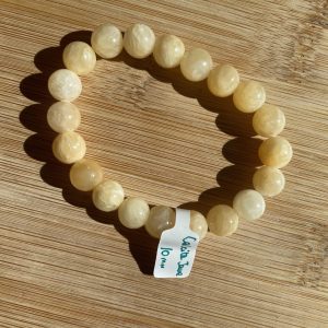 lithothérapie, pierres fines, pierres naturelles, bien-entre, bijoux, fait main, Bracelet Lou - Calcite Jaune 10mm