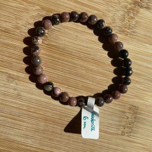 lithothérapie, pierres fines, pierres naturelles, bien-entre, bijoux, fait main, Bracelet Lou - Rhodonite 6mm