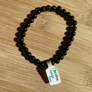 lithothérapie, pierres fines, pierres naturelles, bien-entre, bijoux, fait main, Bracelet Lou - Obsidienne Noire 6mm