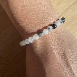 lithothérapie, pierres fines, pierres naturelles, bien-entre, bijoux, fait main, Bracelet Lou - Quartz Tourmaline 6mm