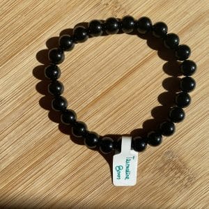 lithothérapie, pierres fines, pierres naturelles, bien-entre, bijoux, fait main, Bracelet Lou - Tourmaline 8mm