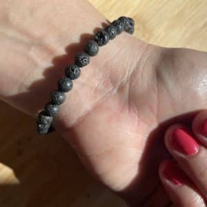 lithothérapie, pierres fines, pierres naturelles, bien-entre, bijoux, fait main, Bracelet Lou - Pierre de Lave 6mm