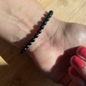 lithoth&eacute;rapie, pierres fines, pierres naturelles, bien-entre, bijoux, fait main, Bracelet Lou - Tourmaline noire 6mm
