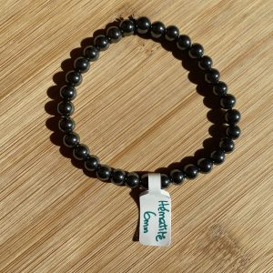 lithothérapie, pierres fines, pierres naturelles, bien-entre, bijoux, fait main, Bracelet Lou - Hématite 6mm