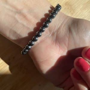 lithothérapie, pierres fines, pierres naturelles, bien-entre, bijoux, fait main, Bracelet Lou - Hématite 6mm