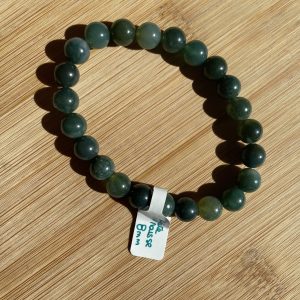 lithothérapie, pierres fines, pierres naturelles, bien-entre, bijoux, fait main, Bracelet Lou - Agate Mousse 8mm