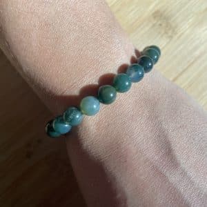lithothérapie, pierres fines, pierres naturelles, bien-entre, bijoux, fait main, Bracelet Lou - Agate Mousse 8mm