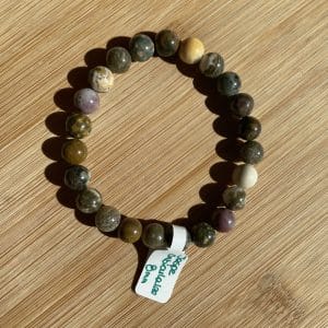 lithothérapie, pierres fines, pierres naturelles, bien-entre, bijoux, fait main, Bracelet Lou - Jaspe Orbiculaire 8mm
