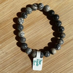 lithothérapie, pierres fines, pierres naturelles, bien-entre, bijoux, fait main, Bracelet Lou - Jaspe Araignée 8mm