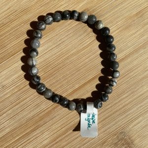 lithothérapie, pierres fines, pierres naturelles, bien-entre, bijoux, fait main, Bracelet Lou - Jaspe Araignée 6 mm