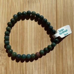 lithothérapie, pierres fines, pierres naturelles, bien-entre, bijoux, fait main, Bracelet Lou - Jaspe Héliotrope 6mm
