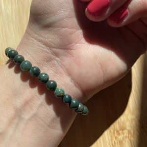 lithothérapie, pierres fines, pierres naturelles, bien-entre, bijoux, fait main, Bracelet Lou - Jaspe Héliotrope 6mm