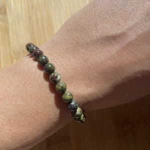 lithothérapie, pierres fines, pierres naturelles, bien-entre, bijoux, fait main, Bracelet Lou - Jaspe Sang de Dragon 6mm