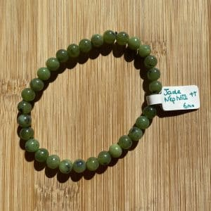 lithothérapie, pierres fines, pierres naturelles, bien-entre, bijoux, fait main, Bracelet Lou - Jade Néphrite "A" 6mm