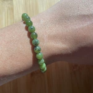 lithothérapie, pierres fines, pierres naturelles, bien-entre, bijoux, fait main, Bracelet Lou - Jade Néphrite "A" 6mm