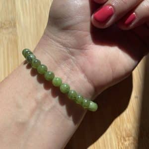 lithothérapie, pierres fines, pierres naturelles, bien-entre, bijoux, fait main, Bracelet Lou - Jade Néphrite "A" 6mm