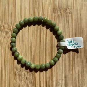 lithothérapie, pierres fines, pierres naturelles, bien-entre, bijoux, fait main, Bracelet Lou - Jade Néphrite 6mm