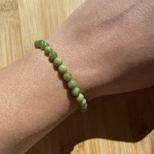 lithothérapie, pierres fines, pierres naturelles, bien-entre, bijoux, fait main, Bracelet Lou - Jade Néphrite 6mm