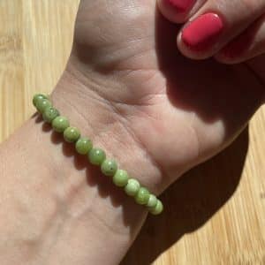 lithothérapie, pierres fines, pierres naturelles, bien-entre, bijoux, fait main, Bracelet Lou - Jade Néphrite 6mm
