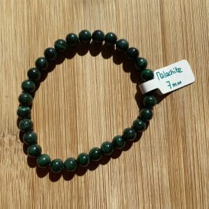 lithothérapie, pierres fines, pierres naturelles, bien-entre, bijoux, fait main, Bracelet Lou - Malachite 7mm
