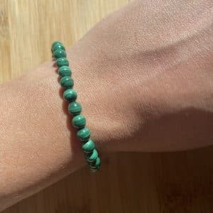 lithothérapie, pierres fines, pierres naturelles, bien-entre, bijoux, fait main, Bracelet Lou - Malachite 6mm
