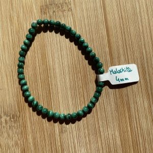 lithothérapie, pierres fines, pierres naturelles, bien-entre, bijoux, fait main, Bracelet Lou - Malachite 4mm