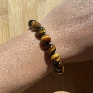 lithothérapie, pierres fines, pierres naturelles, bien-entre, bijoux, fait main, Bracelet Lou - Oeil de tigre 10mm