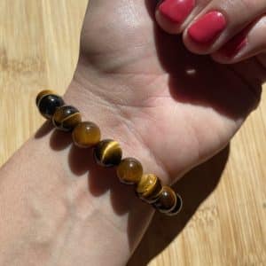 lithothérapie, pierres fines, pierres naturelles, bien-entre, bijoux, fait main, Bracelet Lou - Oeil de tigre 10mm