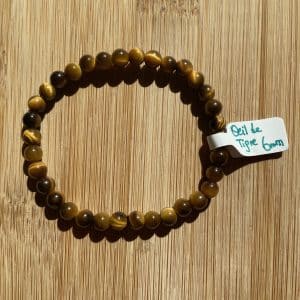 lithothérapie, pierres fines, pierres naturelles, bien-entre, bijoux, fait main, Bracelet Lou - Oeil de tigre 6mm