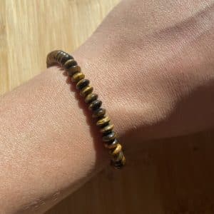 lithothérapie, pierres fines, pierres naturelles, bien-entre, bijoux, fait main, Bracelet Tranche - Oeil de tigre
