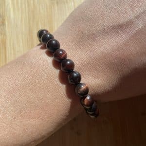 lithothérapie, pierres fines, pierres naturelles, bien-entre, bijoux, fait main, Bracelet Lou - Oeil de Taureau 8mm