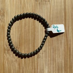 lithothérapie, pierres fines, pierres naturelles, bien-entre, bijoux, fait main, Bracelet Lou - Pyrite 4mm