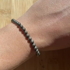 lithothérapie, pierres fines, pierres naturelles, bien-entre, bijoux, fait main, Bracelet Lou - Pyrite 4mm
