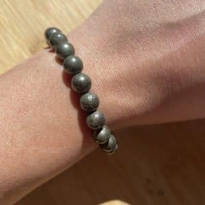 lithothérapie, pierres fines, pierres naturelles, bien-entre, bijoux, fait main, Bracelet Lou - Pyrite 8mm