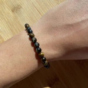 lithoth&eacute;rapie, pierres fines, pierres naturelles, bien-entre, bijoux, fait main, Bracelet Lou - Oeil de Faucon 6mm