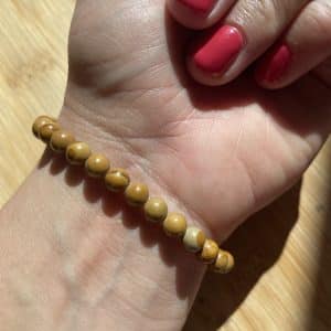 lithothérapie, pierres fines, pierres naturelles, bien-entre, bijoux, fait main, Bracelet Lou - Jaspe Bois 6mm