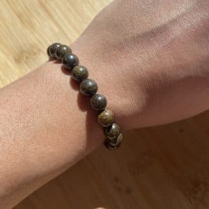 lithothérapie, pierres fines, pierres naturelles, bien-entre, bijoux, fait main, Bracelet Lou - Bronzite 8mm