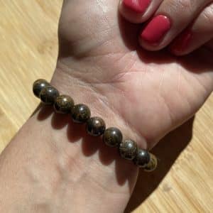 lithothérapie, pierres fines, pierres naturelles, bien-entre, bijoux, fait main, Bracelet Lou - Bronzite 8mm