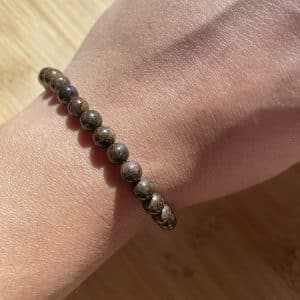 lithothérapie, pierres fines, pierres naturelles, bien-entre, bijoux, fait main, Bracelet Lou - Bronzite 6mm