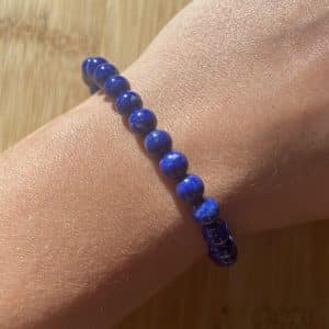 lithothérapie, pierres fines, pierres naturelles, bien-entre, bijoux, fait main, Bracelet Lou - Lapis lazuli "E" 8mm
