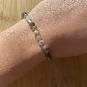 lithothérapie, pierres fines, pierres naturelles, bien-entre, bijoux, fait main, Bracelet Lou - Tourmaline Mix 5,5mm